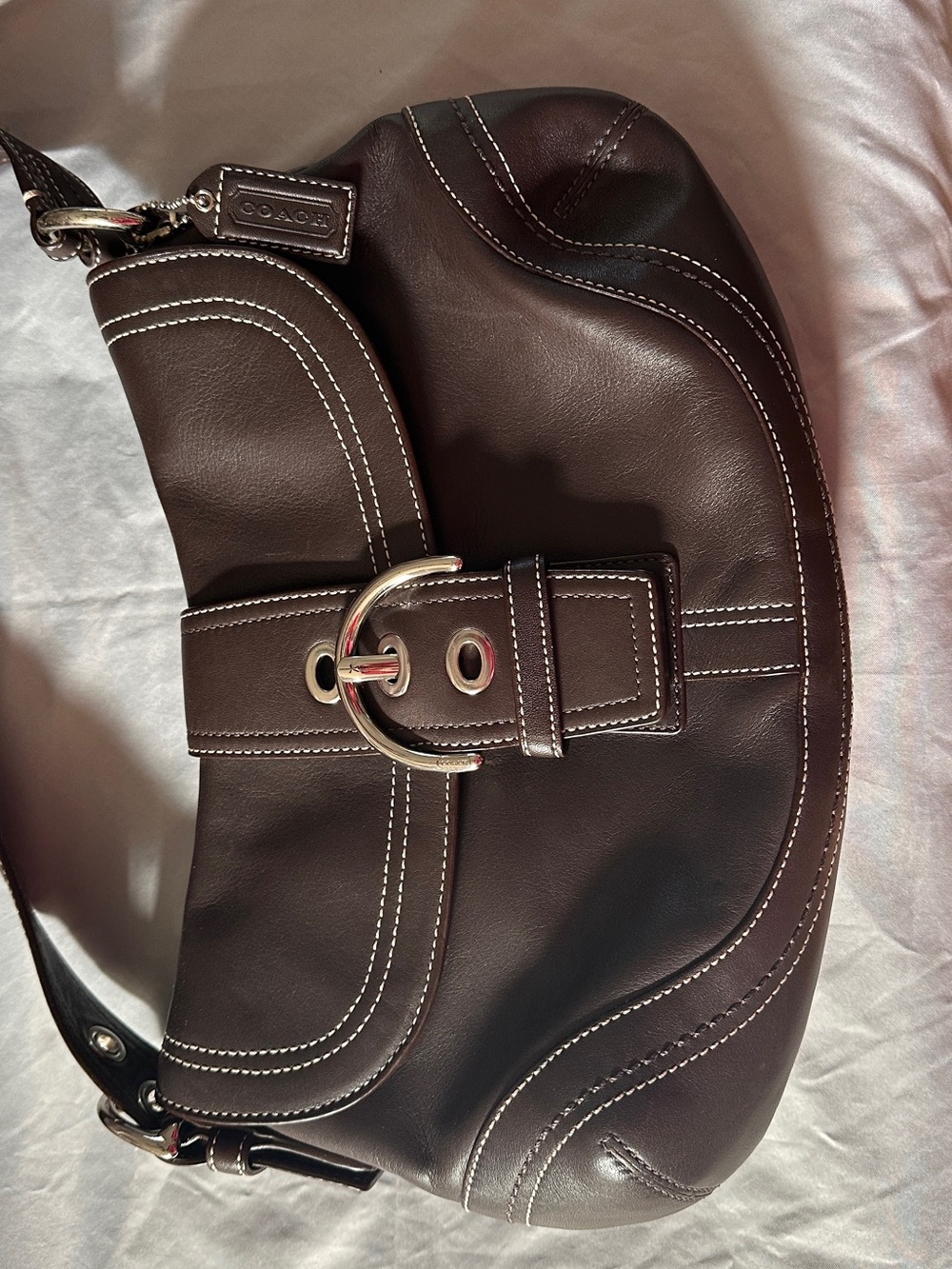 Coach Vintage Y2K Coach Soho Dark Brown Leather Flap Shoulder Bag F10910